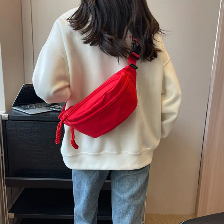 Aini Rabbit Canvas Bag, Fanny Pack, Crossbody Bag Regular Unisex Ecru/Pink/Orange/Red/Black-18
