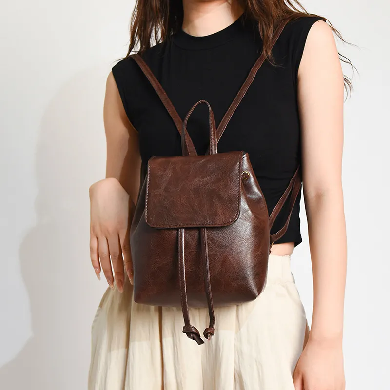 Aini Rabbit PU Backpack Regular Women's Black/Brown-7