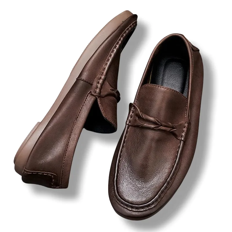 Brounvanm Men's Casual Shoes Men Low Top Black/Brown-4