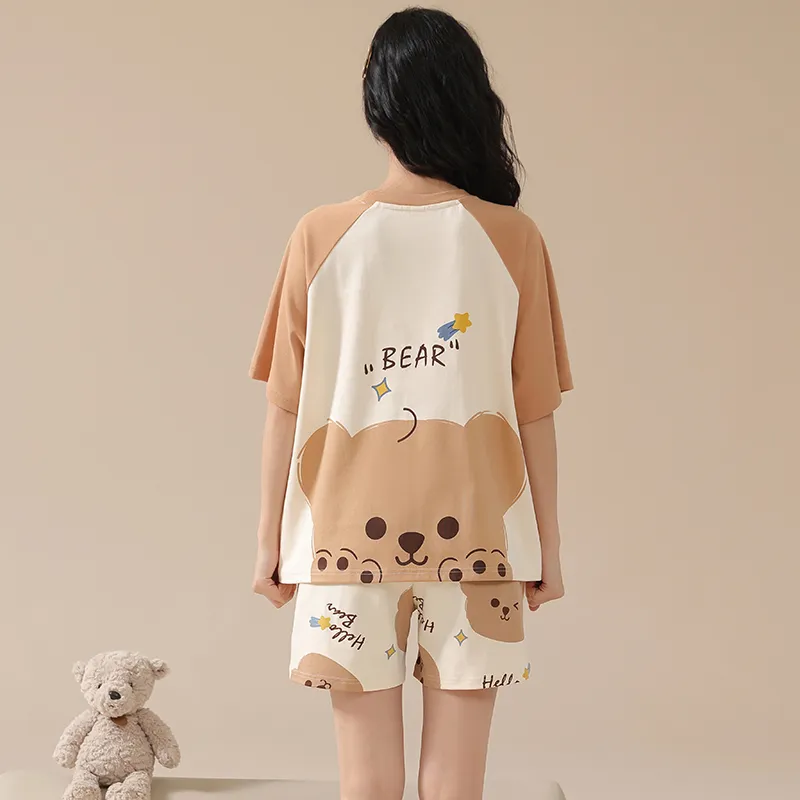 William Pajama Set Women's Apricot Coffee-1