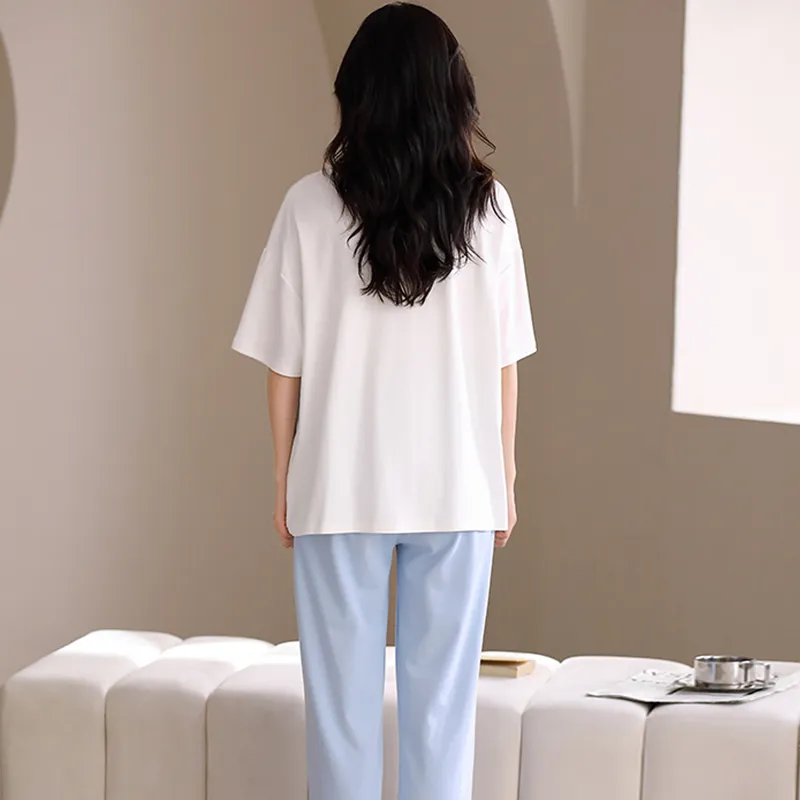 William Pajama Set Women's White-1