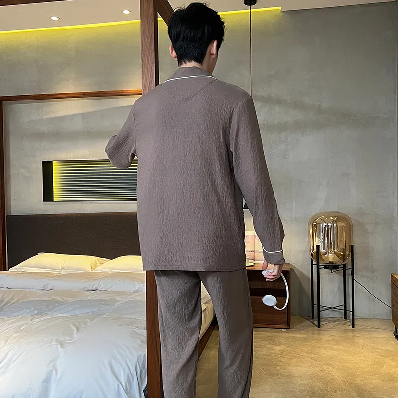 William Pajama Set Men's Dark Brown-1