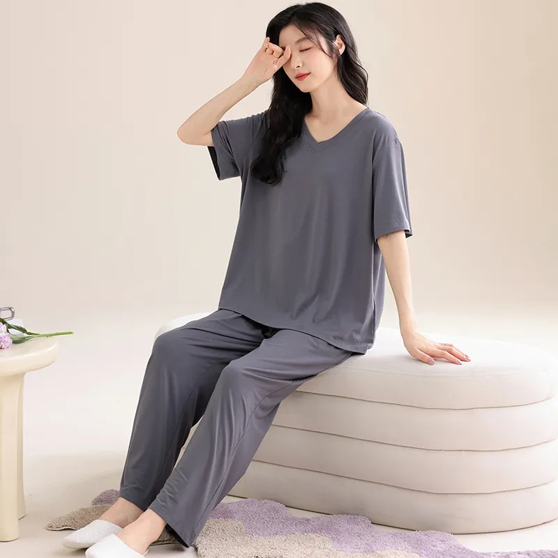 William Pajama Set Women's Gray-3