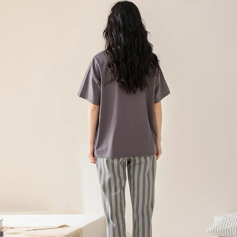 William Pajama Set Women's Gray-1
