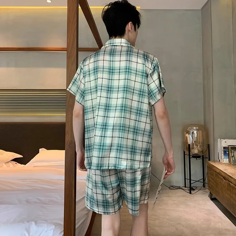 William Pajama Set Men's Plaid Green-1