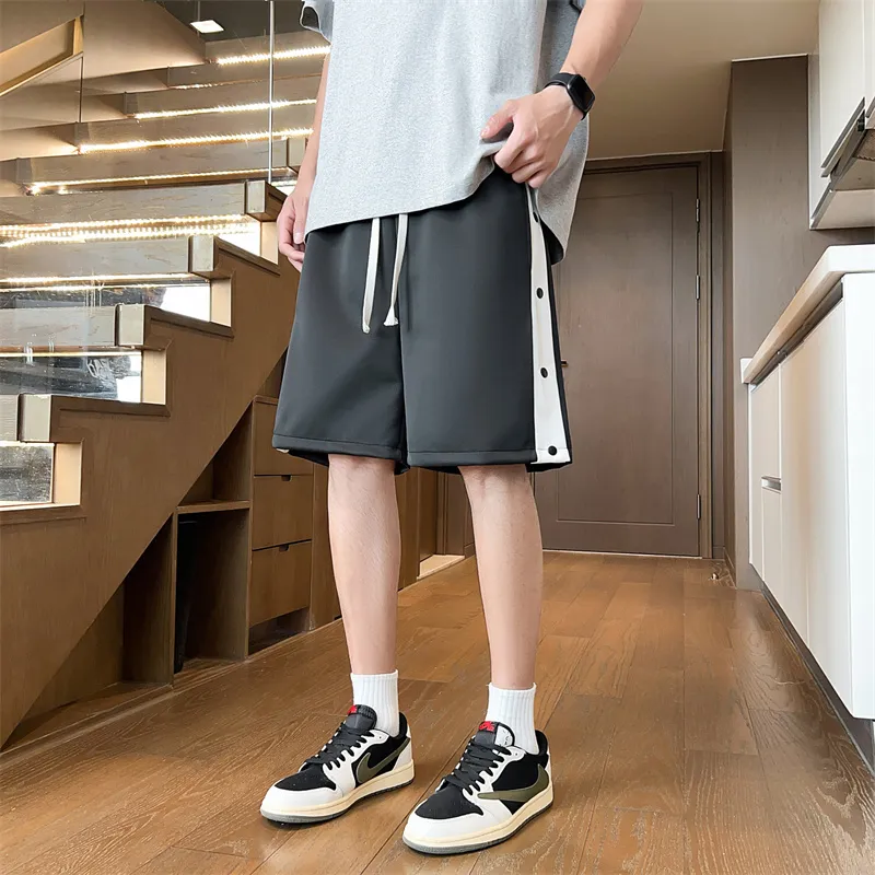 Loose Fit Drawstring Elastic Draped Comfortable Stretchy Cool Straight Fit 5/4 Casual Shorts Unisex-3