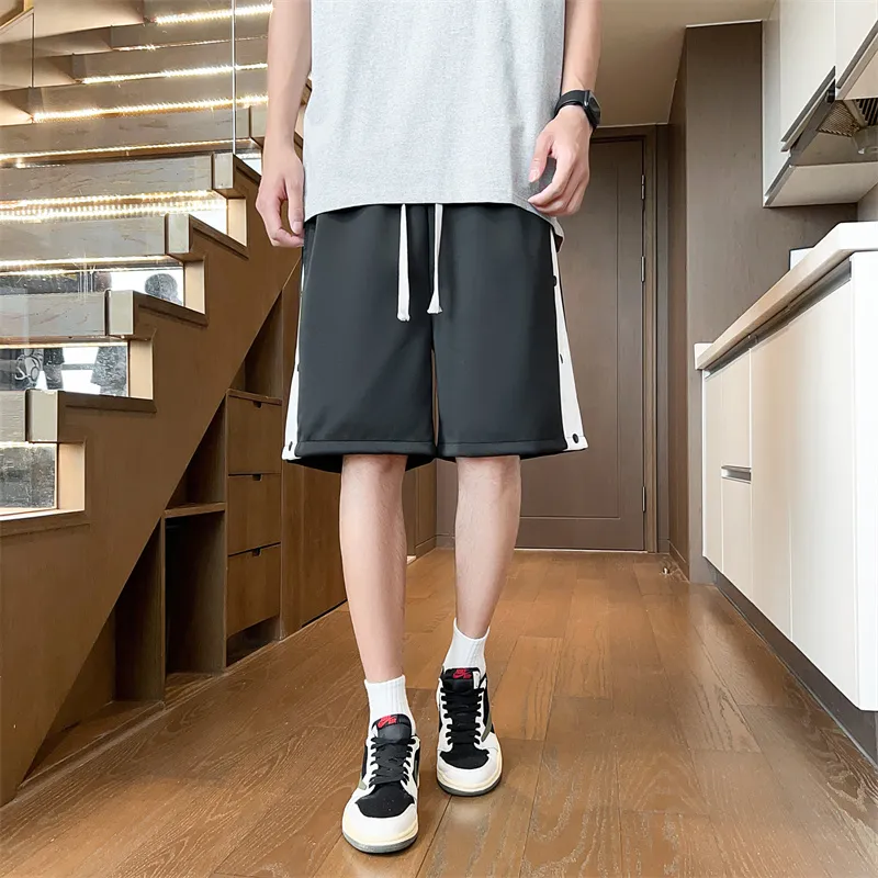 Loose Fit Drawstring Elastic Draped Comfortable Stretchy Cool Straight Fit 5/4 Casual Shorts Unisex-4