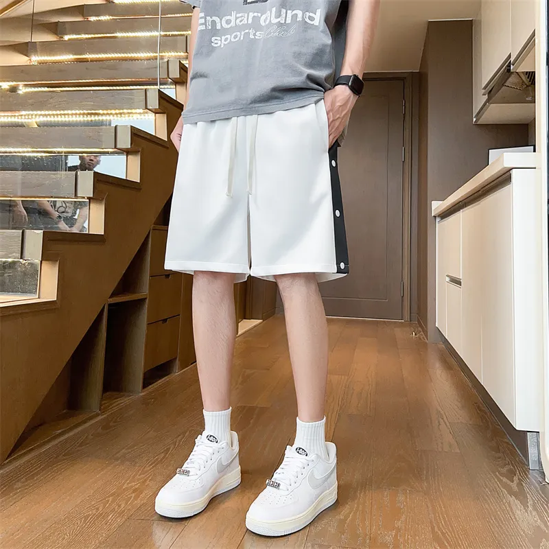 Loose Fit Drawstring Elastic Draped Comfortable Stretchy Cool Straight Fit 5/4 Casual Shorts Unisex-19