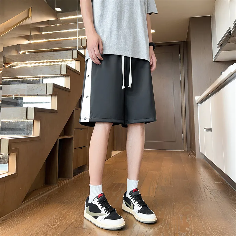 Loose Fit Drawstring Elastic Draped Comfortable Stretchy Cool Straight Fit 5/4 Casual Shorts Unisex-10