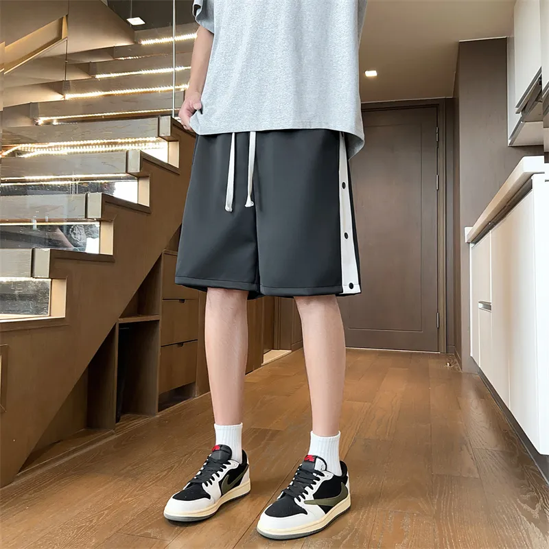 Loose Fit Drawstring Elastic Draped Comfortable Stretchy Cool Straight Fit 5/4 Casual Shorts Unisex-7