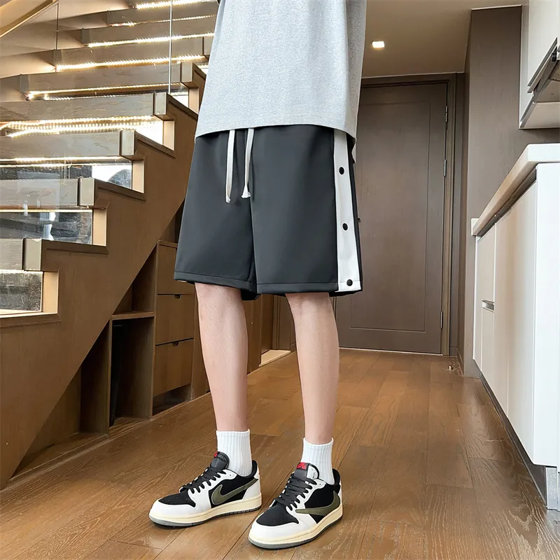 Loose Fit Drawstring Elastic Draped Comfortable Stretchy Cool Straight Fit 5/4 Casual Shorts Unisex-6