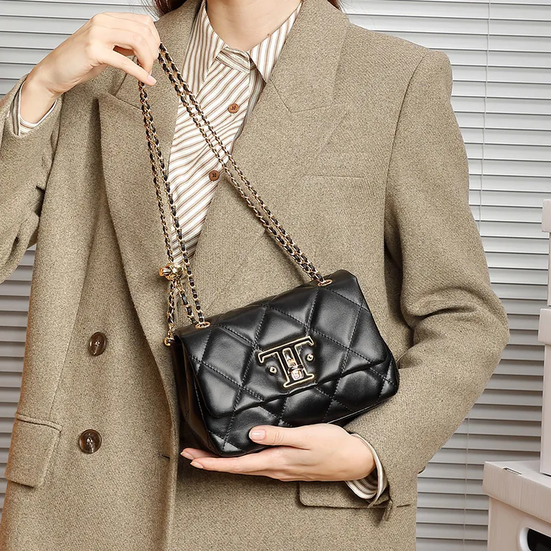 Carnival Keep Top Grain Cow Leather Small Square Bag Crossbody Bag Shoulder Bag Shoulder Bag Regular Women's Black-6