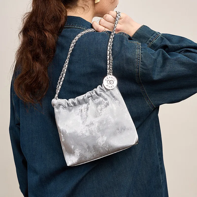 Carnival Keep Cow Leather Bucket Bag Shoulder Bag Crossbody Bag Women's Green/Pink/Silver-10