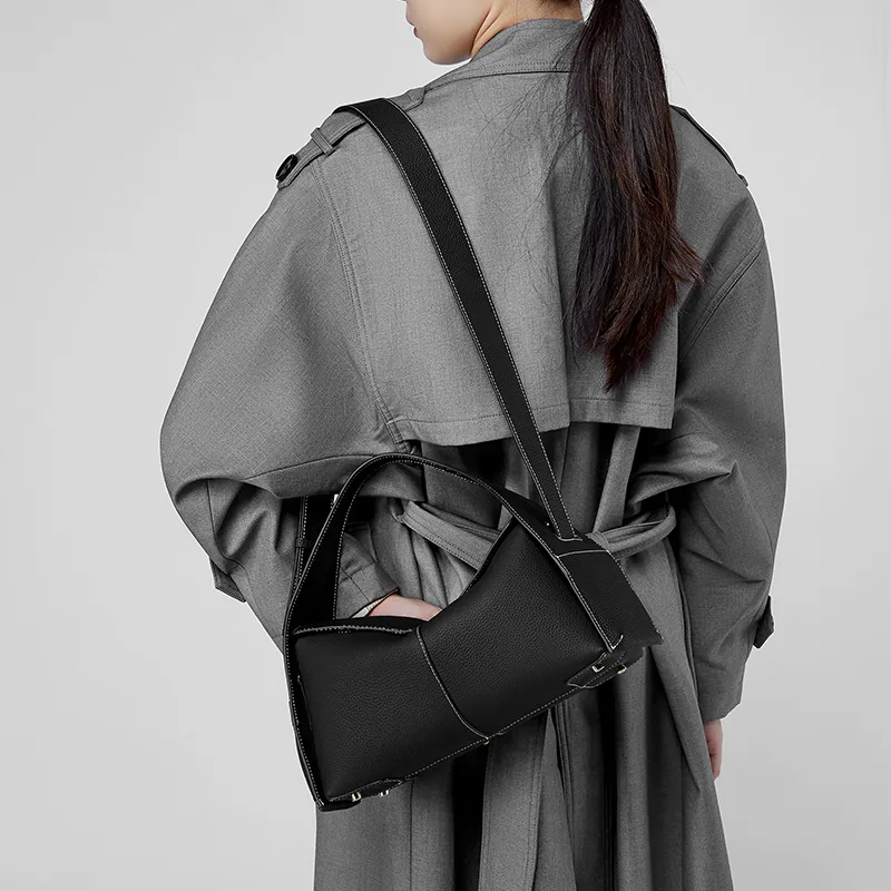 Carnival Keep Top Grain Cow Leather Shoulder Bags Handbags Regular Women's Apricot/Black-11