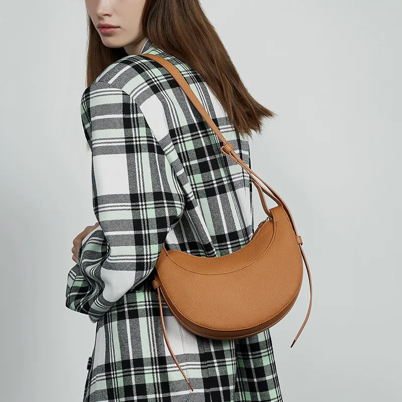 Carnival Keep Cow Leather Shoulder Bag Women's Khaki/Black/Brown-13
