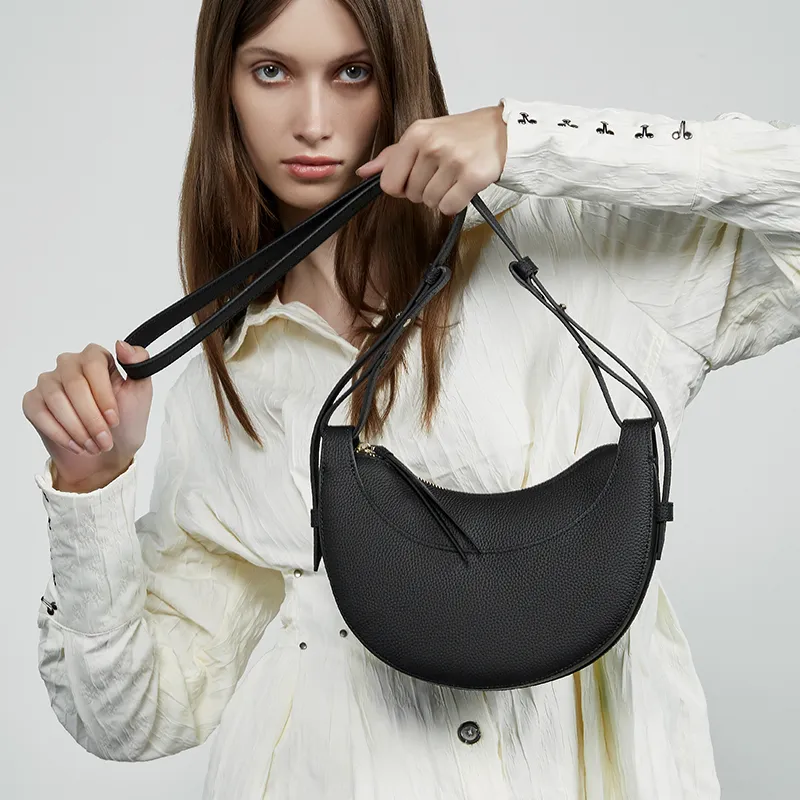 Carnival Keep Cow Leather Shoulder Bag Women's Khaki/Black/Brown-8