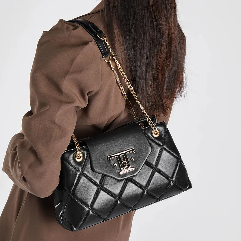 Carnival Keep Cow Leather Shoulder Bag Crossbody Bag Shoulder Bag Regular Women's Black/Ecru-4