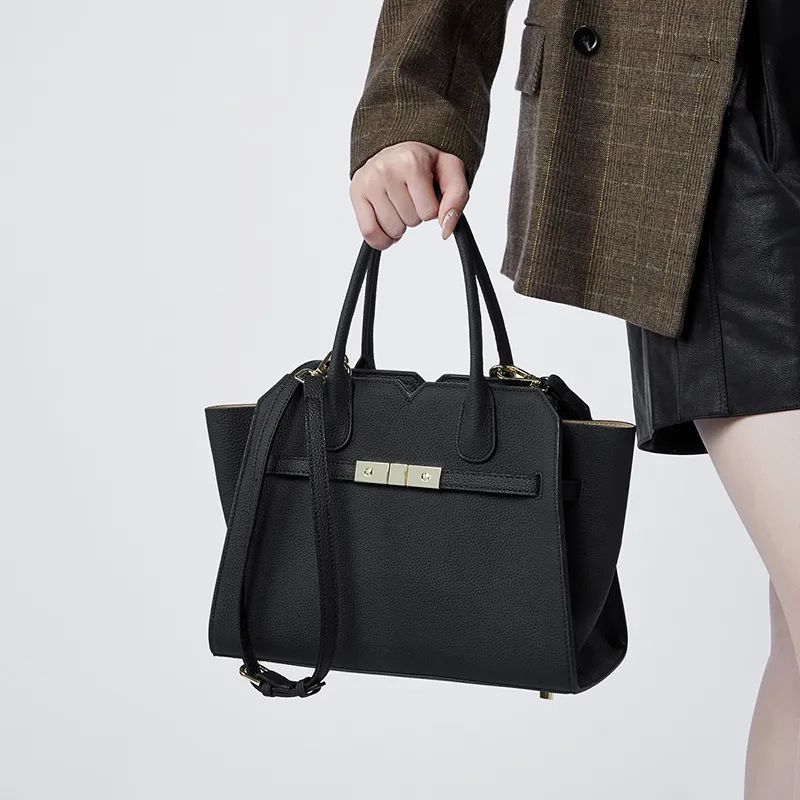 Carnival Keep Cow Leather Handbag Regular Women's Khaki/Black/Gold Brown-9