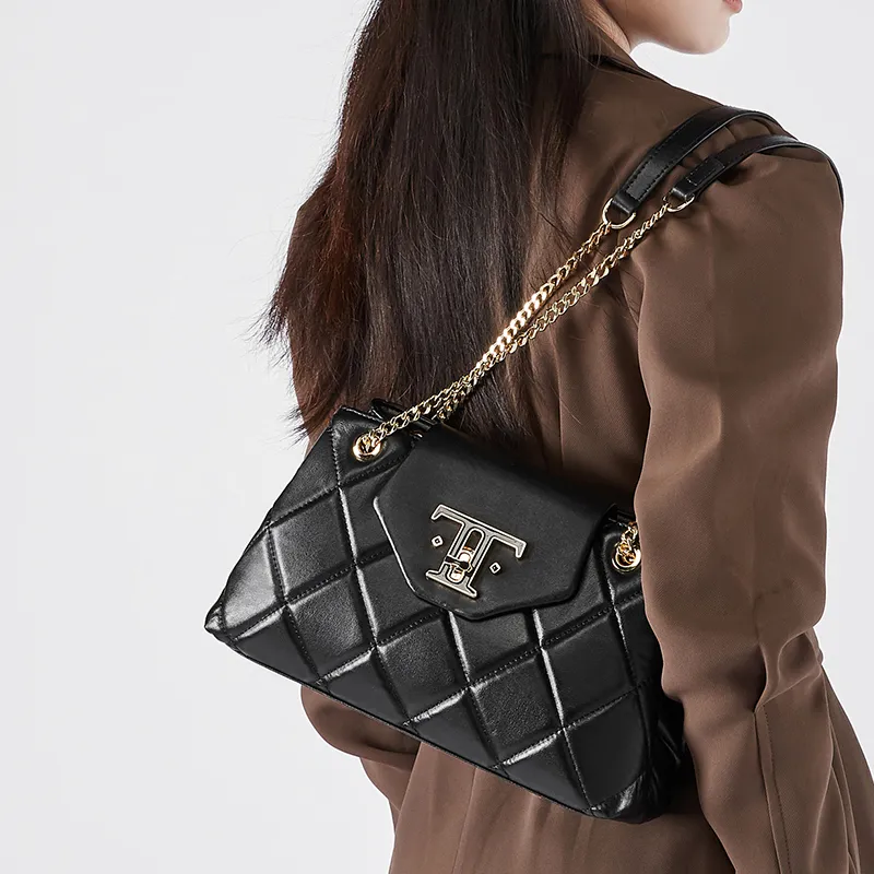 Carnival Keep Cow Leather Shoulder Bag Crossbody Bag Shoulder Bag Regular Women's Black/Ecru-3