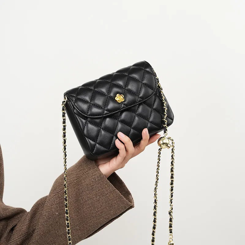 Carnival Keep Cow Leather Small Square Bag Crossbody Bags Small Size Women's Black-6