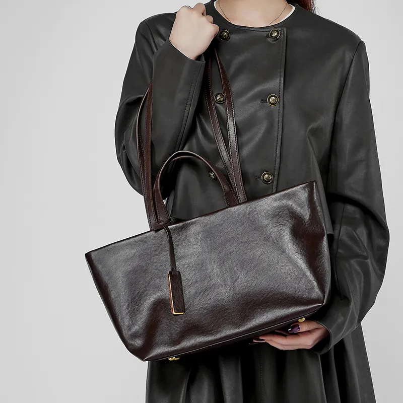 Carnival Keep Top Grain Cow Leather Tote Bag Shopping Bag Shoulder Bags Women's Multicolor-9