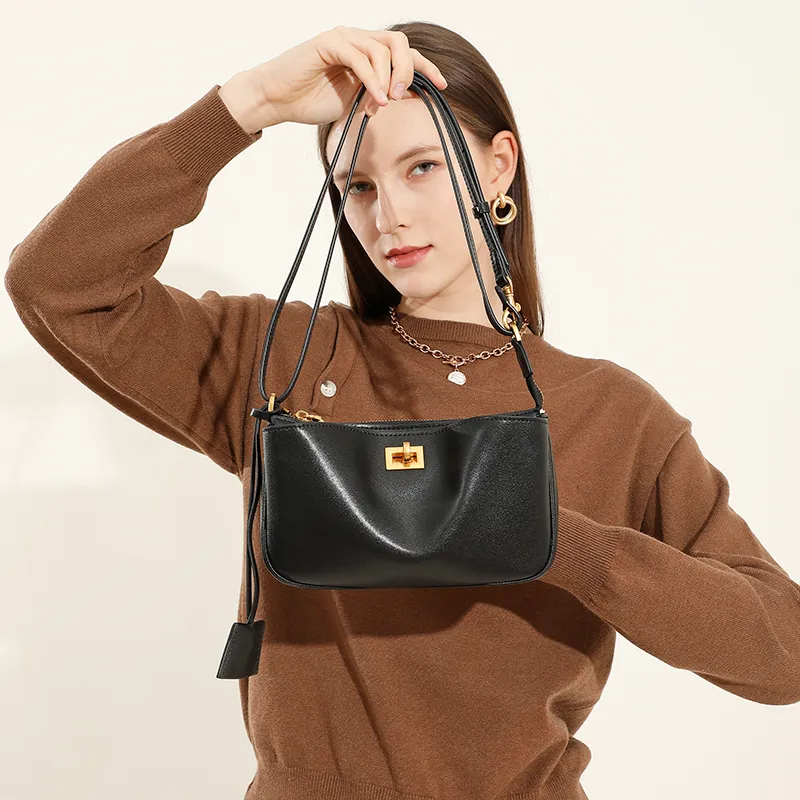 Carnival Keep Cow Leather Patchwork Synthetic Leather Shoulder Bag Women's White/Black-10