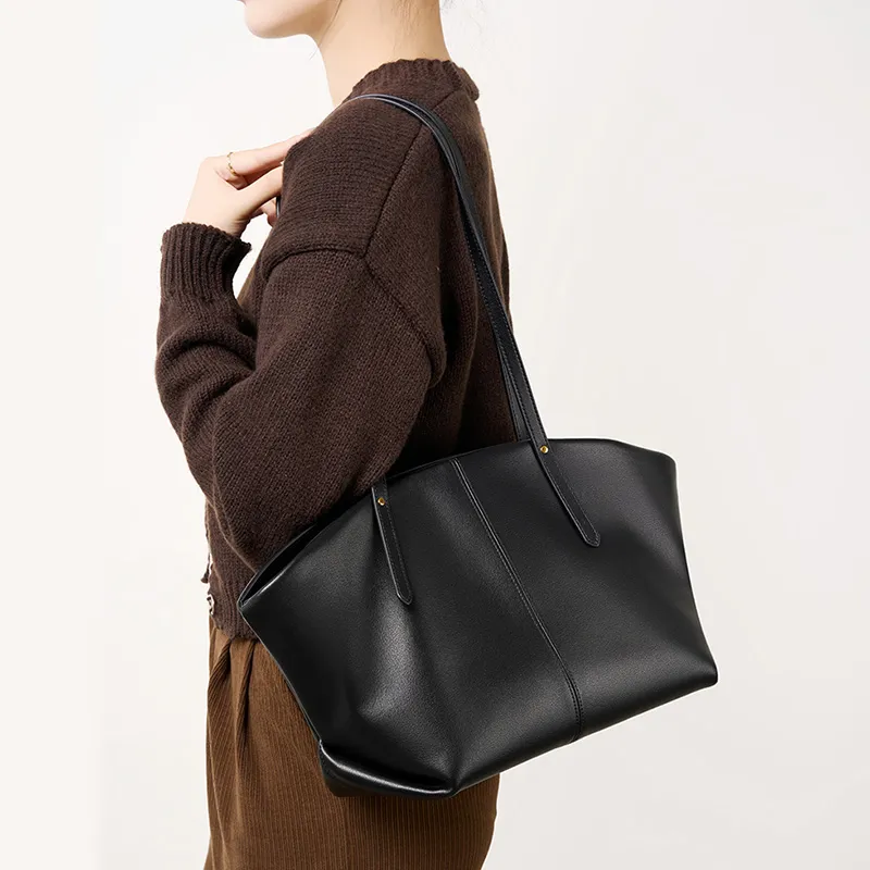 Carnival Keep Cow Leather Shoulder Bags Handbags Regular Women's Black/Caramel-3