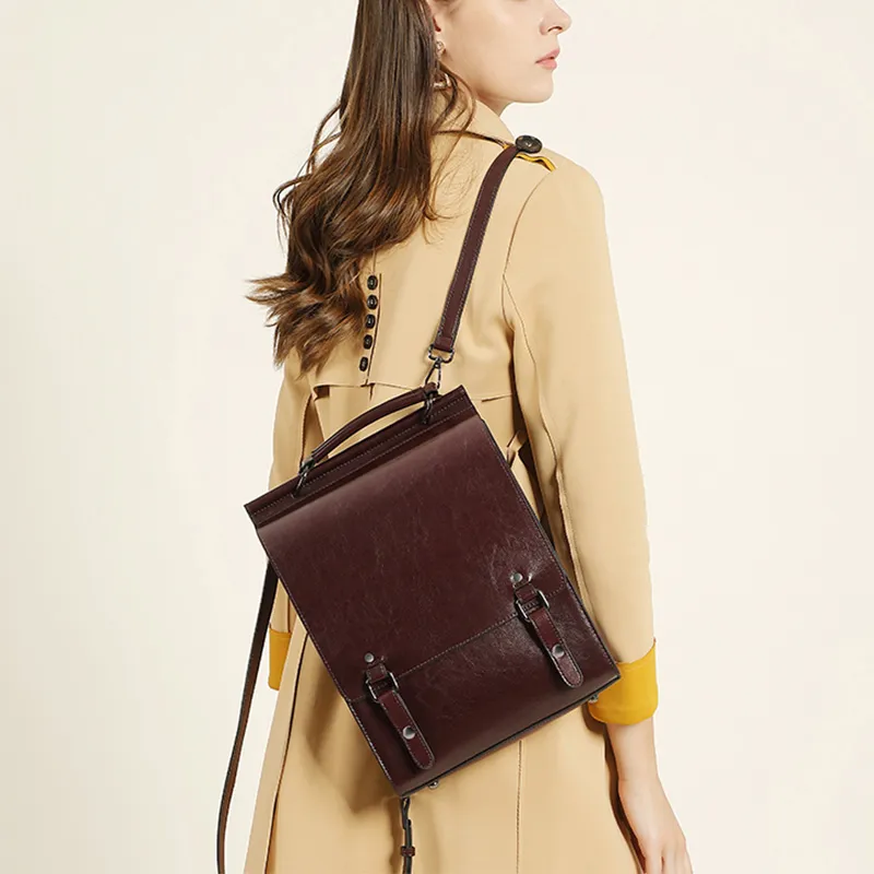 Carnival Keep Cow Leather Backpack Large Size Women's Multicolor-1