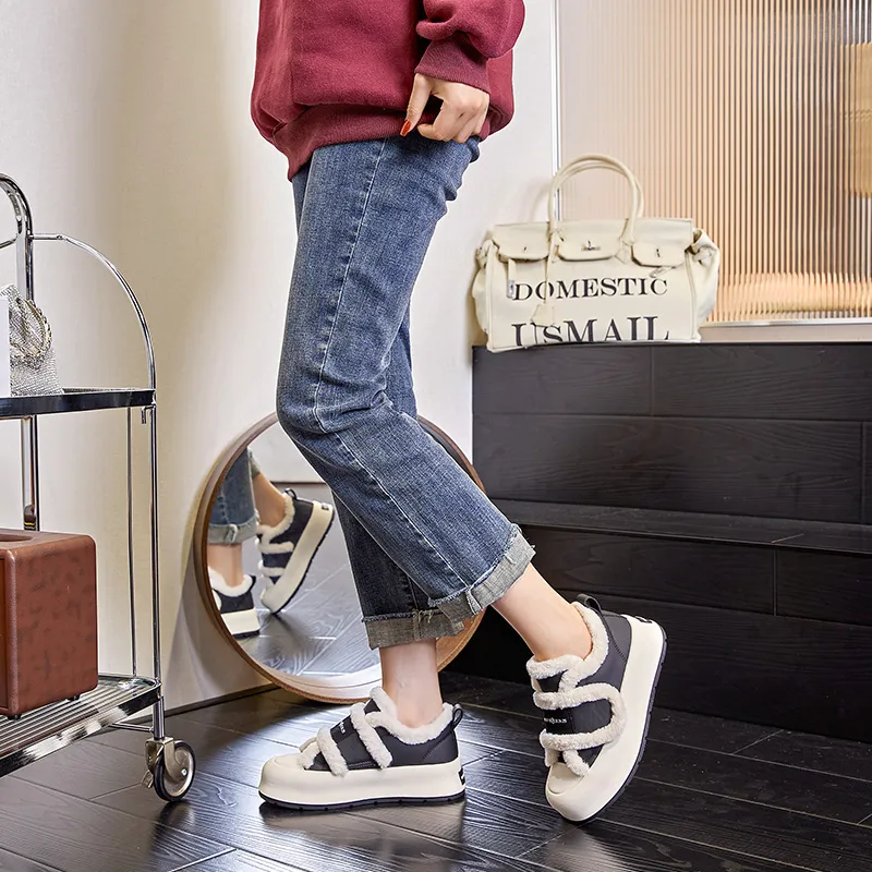 Zdwo Thermal Low Top Hook and Loop Platform Skateboard Shoes Women's-12