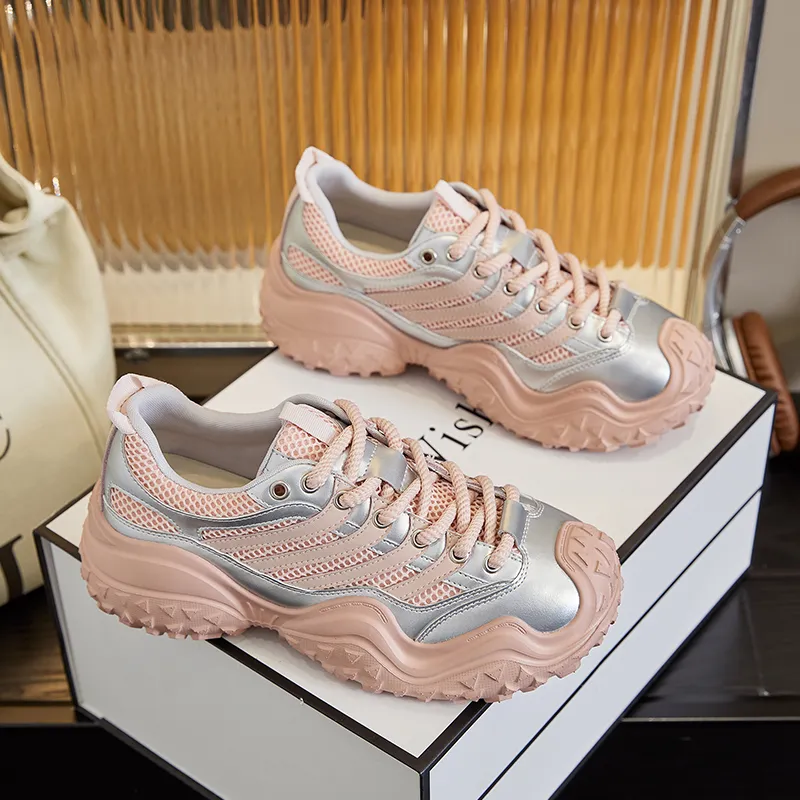 Zdwo Cushioning Breathable Low Top Chunky Sneakers Women's-3