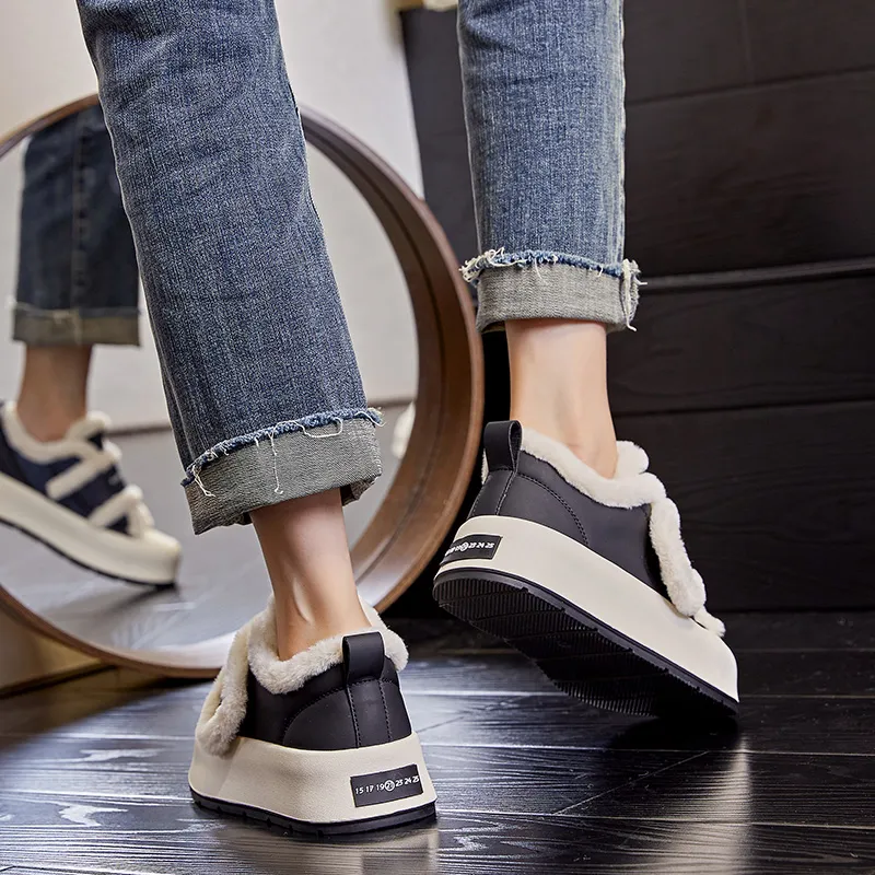 Zdwo Thermal Low Top Hook and Loop Platform Skateboard Shoes Women's-10