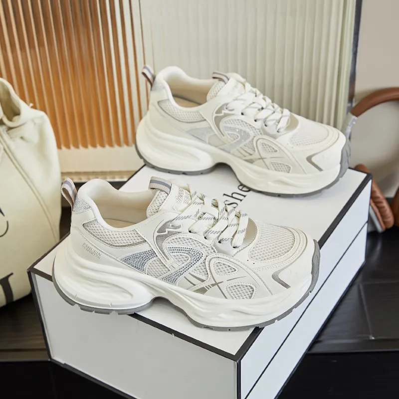 Zdwo Anti Slip Wear Resistant Low Top Chunky Sneakers Women's-3