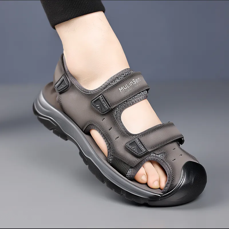 Mulinsen Beach Sandals Men Gray/Khaki-2