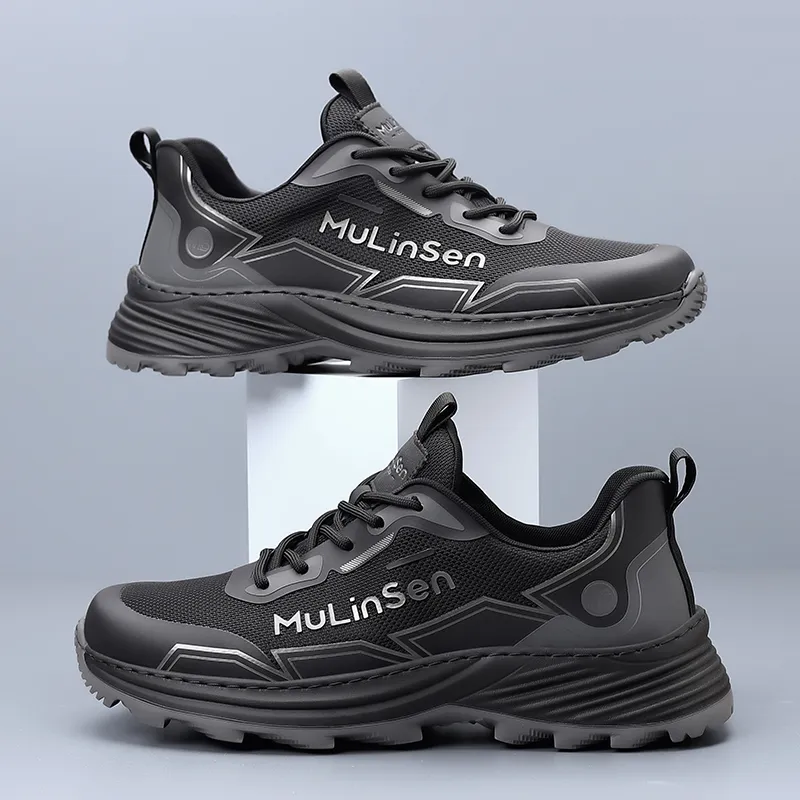 Mulinsen Casual Shoes Men Low Top Black/Khaki-2