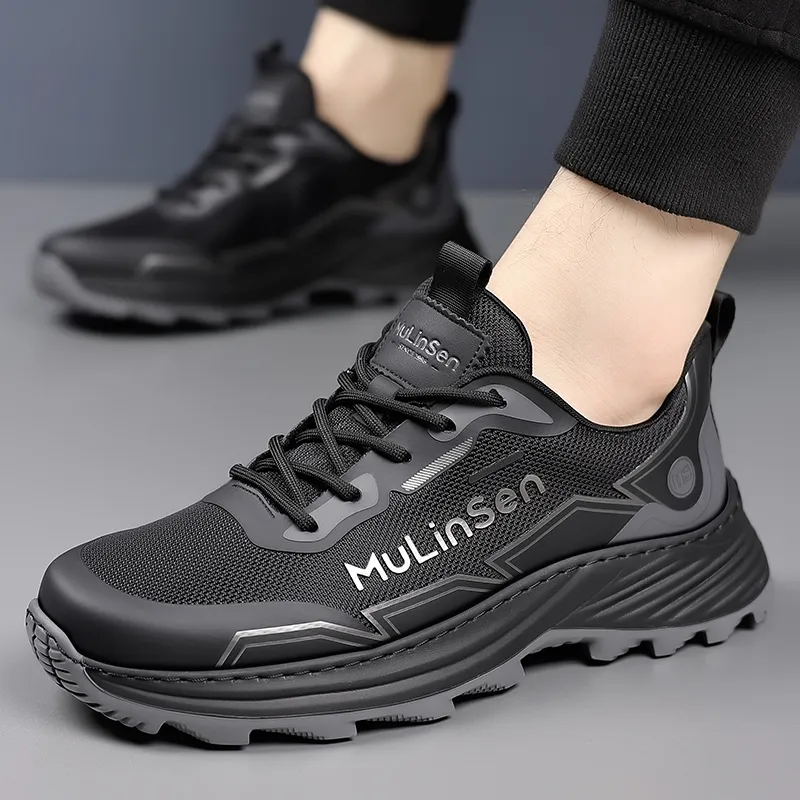 Mulinsen Casual Shoes Men Low Top Black/Khaki-4