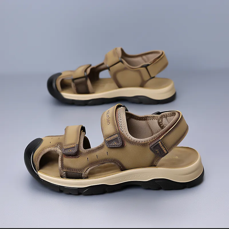 Mulinsen Beach Sandals Men Gray/Khaki-7