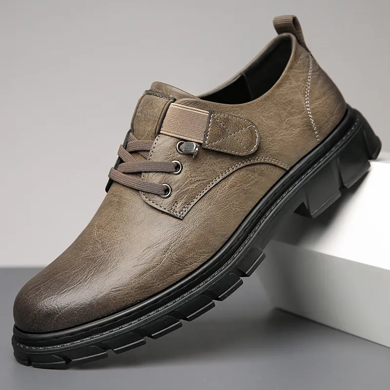 Mulinsen Men's Casual Shoes Men Low Top Brown-7