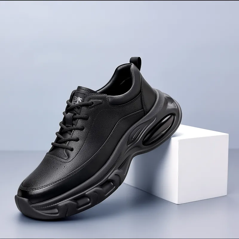 Mulinsen Cushioning, Slip Resistant, Abrasion Resistant, Coverage, Impact Resistant Low Top Casual Shoes Men's Black-1