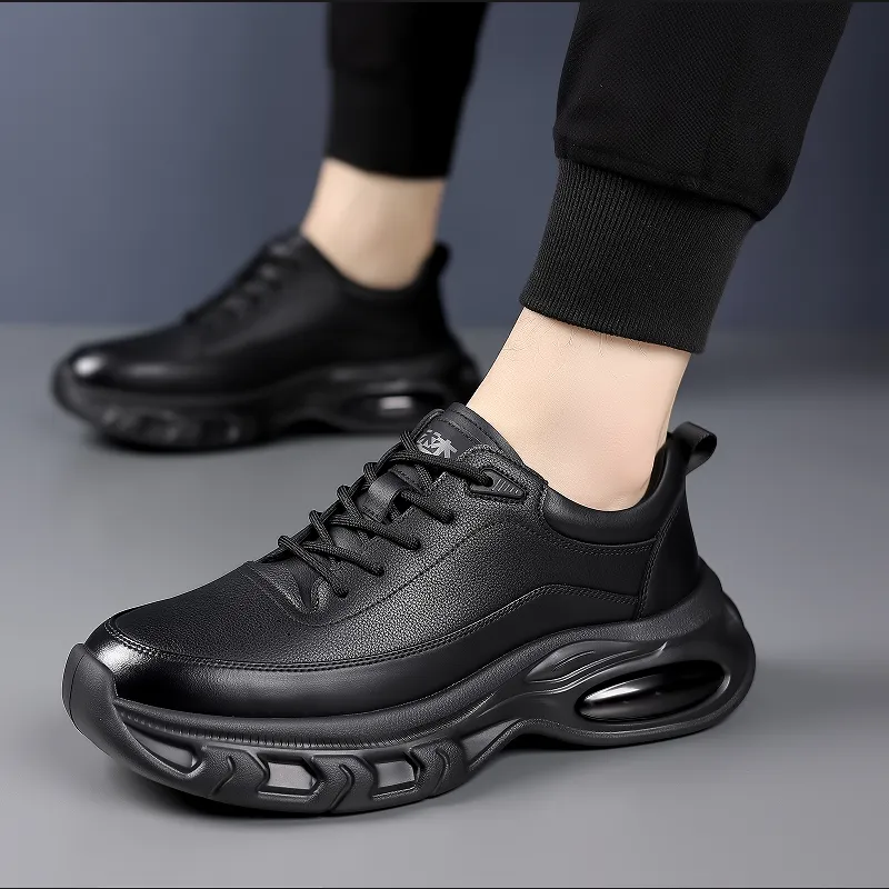 Mulinsen Cushioning, Slip Resistant, Abrasion Resistant, Coverage, Impact Resistant Low Top Casual Shoes Men's Black-4