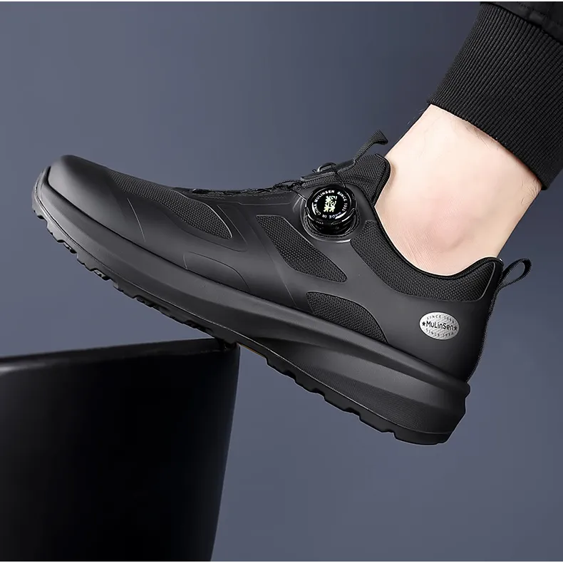 Mulinsen Slip Resistant, Abrasion Resistant, Breathable, Cushioning Coverage Low Top Casual Shoes Men's Black-4