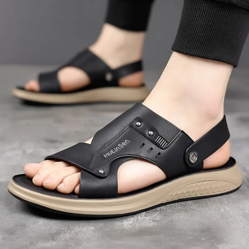 Mulinsen Beach Sandals Men Black/Yellow-5