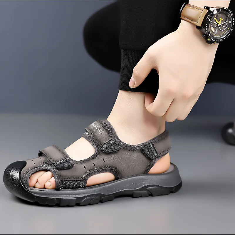 Mulinsen Beach Sandals Men Gray/Khaki-3