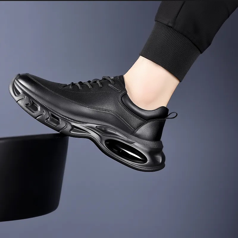 Mulinsen Cushioning, Slip Resistant, Abrasion Resistant, Coverage, Impact Resistant Low Top Casual Shoes Men's Black-3