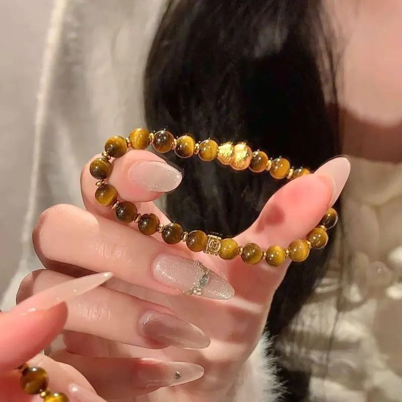 Memories Tiger's Eye Stone Bracelets Unisex-4