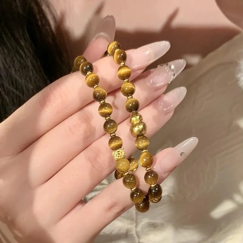 Memories Tiger's Eye Stone Bracelets Unisex-2