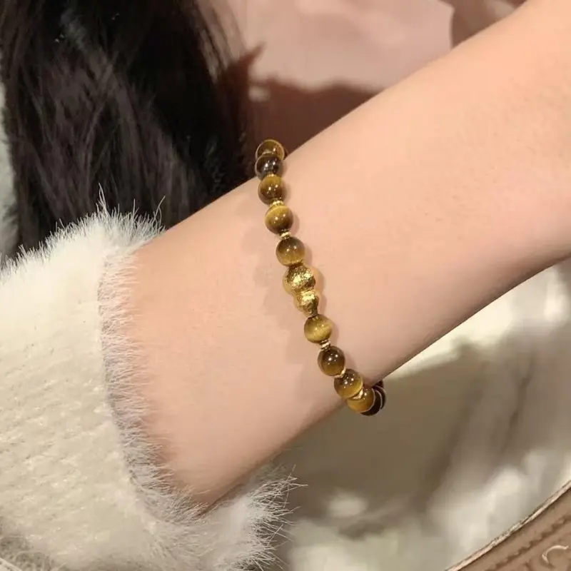 Memories Tiger's Eye Stone Bracelets Unisex-3