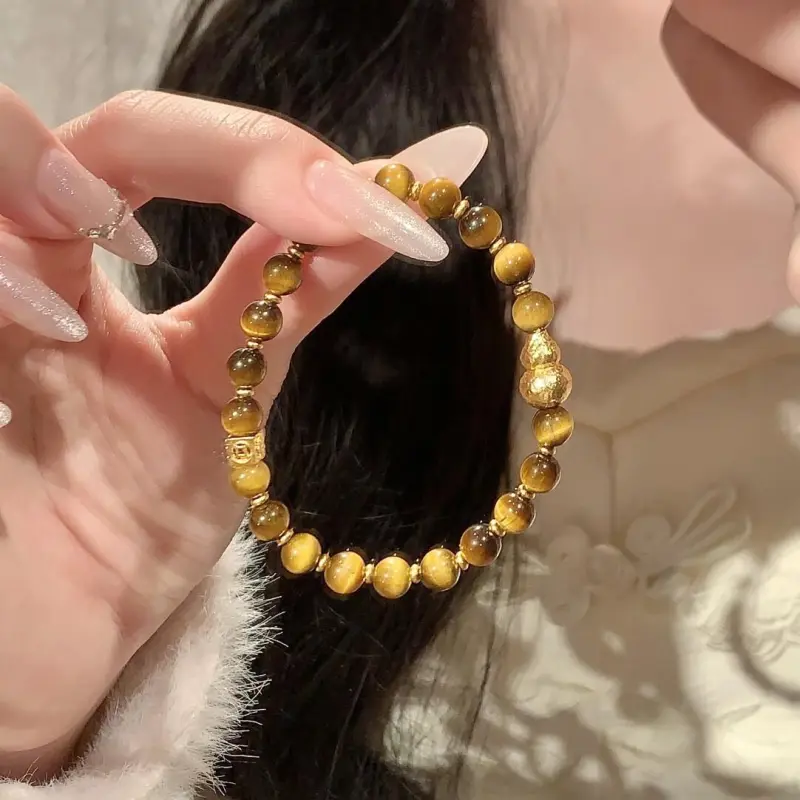 Memories Tiger's Eye Stone Bracelets Unisex-1