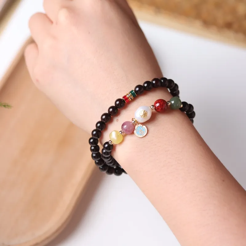 LINKY Laboratory Small Leaf Red Sandalwood Bracelets Unisex-2