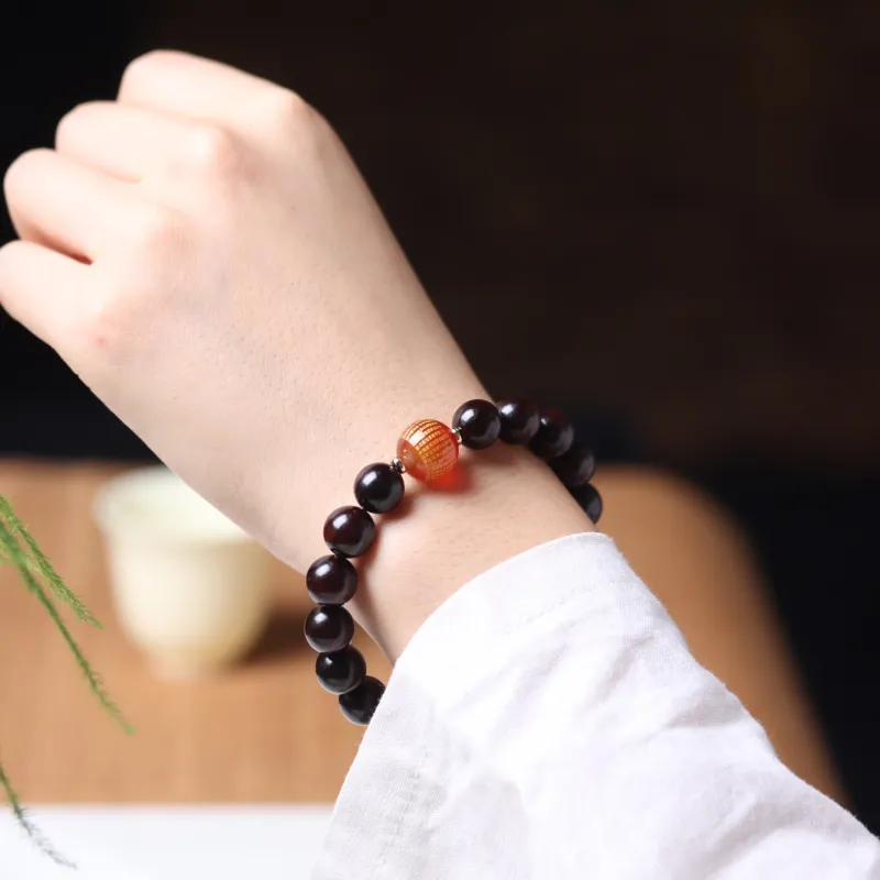 LINKY Laboratory Small Leaf Red Sandalwood Bracelets Unisex-9