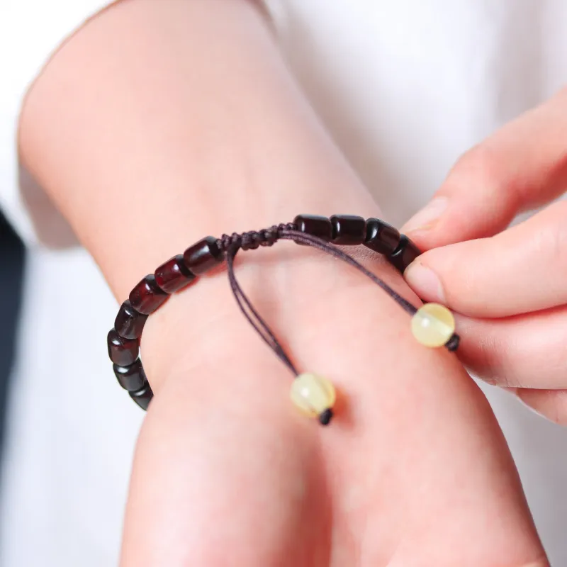 LINKY Laboratory Small Leaf Red Sandalwood Bracelets Unisex-7